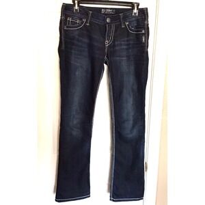 Silver Jeans Frances 18 Women's Size 27X35 Dark Wash Blue Denim